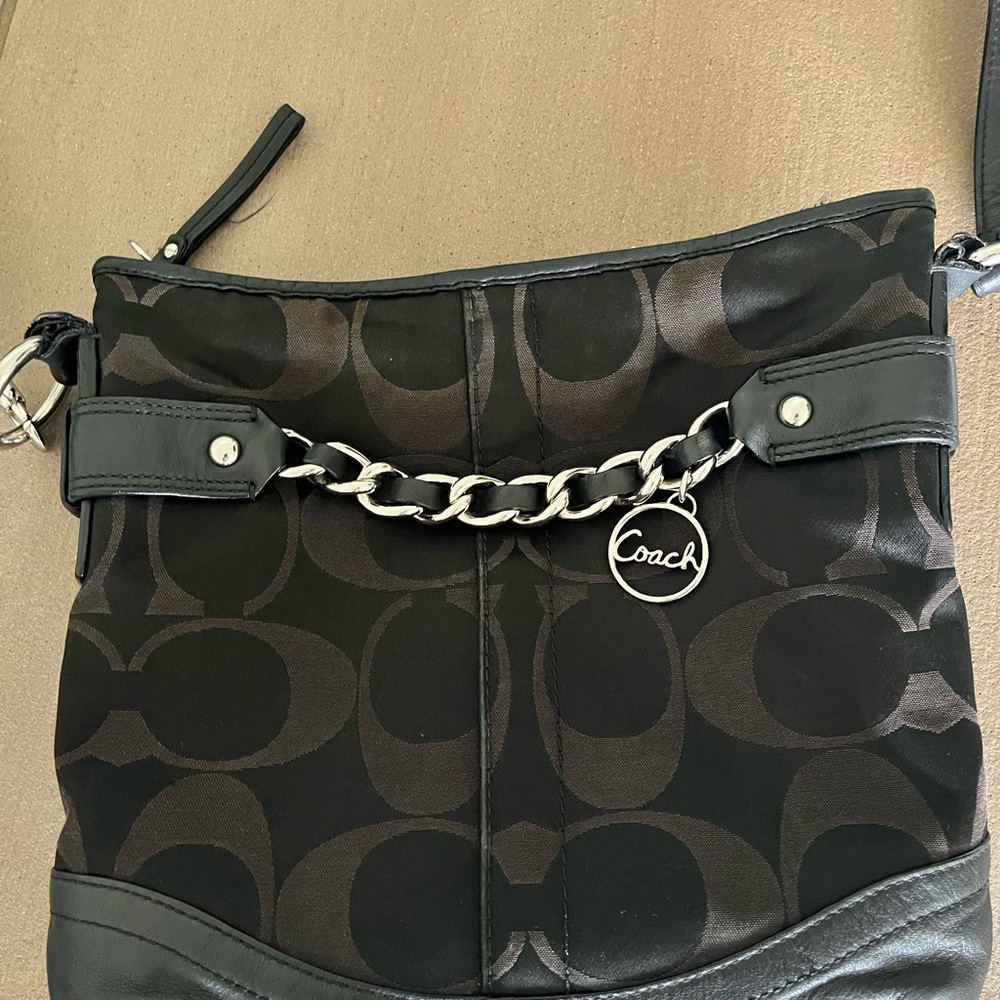Coach Black Crossbody Bag with Signature Monogram